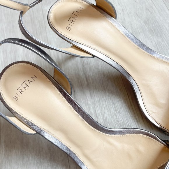 Alexandre Birman Graphite Metal Leather Sandals Size 40.5 US 9 9.5 NEW - Picture 5 of 15